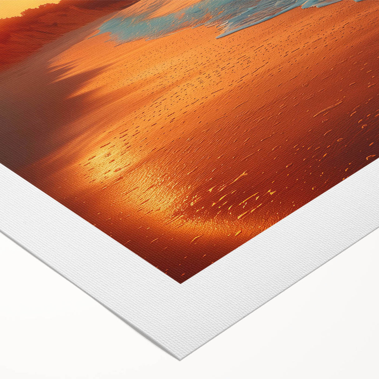Rolled canvas showcasing a vibrant seascape design in shades of blue and green, ideal for coastal decor, packaged securely in a protective tube for easy shipping.