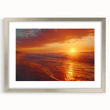 Framed wall art from the Landscapes & Seascapes collection showcasing a serene coastal scene with soft blue tones, elegant silver frame, and a white mat for a modern aesthetic. Perfect for enhancing contemporary home decor while adding a touch of tranquility.