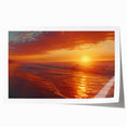 Rolled print of a serene seascape design showcasing vibrant blues and soft whites, elegantly packaged in a durable cardboard tube for protection and easy display.