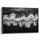 Framed canvas wall art showcasing a serene landscape with vibrant colors, featuring a black frame and side view highlighting its elegant design, perfect for home decor.
