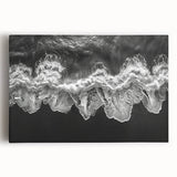 Stretched canvas wall art showcasing a vibrant seascape design with rich blues and whites, perfect for coastal home decor. Ideal for adding a serene touch to any room.