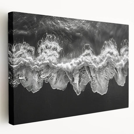 Stretched canvas wall art from the Landscapes & Seascapes collection, showcasing vibrant ocean waves and a serene beach scene, perfect for home decor.