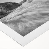 Rolled canvas artwork showcasing a serene seascape with vibrant blue and turquoise hues, ideal for home decor, packaged securely in a protective tube.