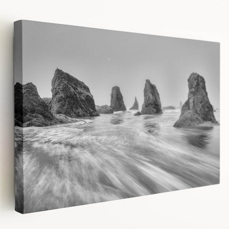 Stretched canvas wall art showcasing a serene seascape design, featuring calming blue and green hues, perfect for enhancing coastal-themed decor in any space.