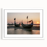 Framed wall art collection showcasing a serene seascape design with a white mat, perfect for coastal home decor. The artwork captures calming ocean waves and soft colors, enhancing any living space.