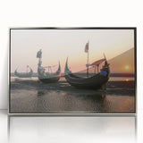 Framed acrylic wall art showcasing a serene seascape design with silver accents, perfect for enhancing modern home decor. Features vibrant colors and intricate details.