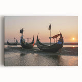 Stretched canvas wall art showcasing a serene seascape design with vibrant blues and greens, perfect for enhancing coastal-themed decor in living spaces.