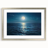 Framed wall art collection featuring serene seascapes and landscapes in a sleek silver frame with a mat, ideal for modern home decor.