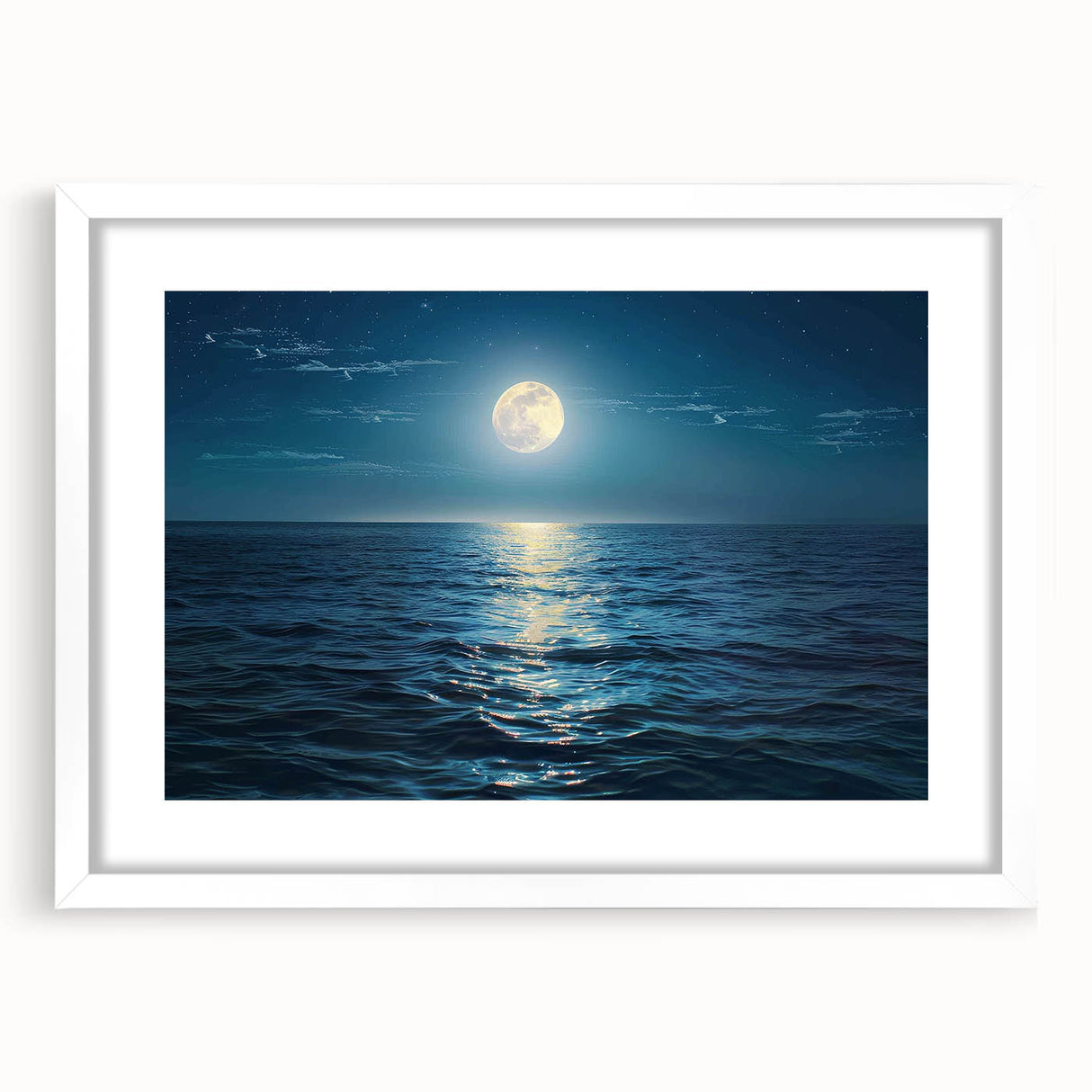 Framed wall art collection showcasing a serene seascape design with a white mat, perfect for coastal-themed decor. Ideal for enhancing living spaces.