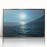 Framed acrylic wall art collection showcasing a stunning seascape design with golden accents, perfect for enhancing interior decor in modern homes.