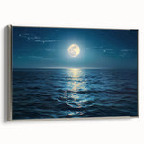 Framed canvas wall art collection featuring serene seascapes and landscapes in a silver frame, designed to enhance modern interiors with natural beauty.
