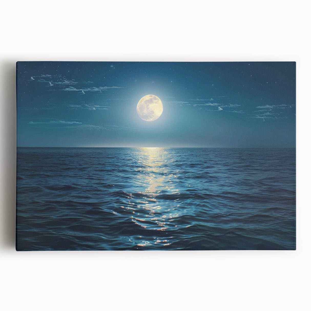 Stretched canvas wall art collection featuring a vibrant seascape design with calming blue and green hues, perfect for coastal-themed decor and serene ambiance.