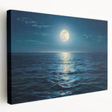 Stretched canvas showcasing a vibrant seascape design with calming blue tones, ideal for coastal-themed decor. Perfect for enhancing any living space or gallery wall.