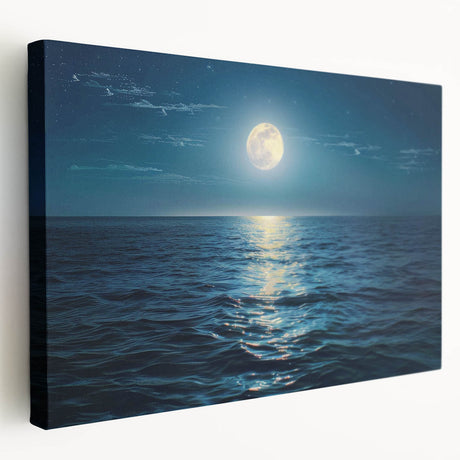 Stretched canvas showcasing a vibrant seascape design with calming blue tones, ideal for coastal-themed decor. Perfect for enhancing any living space or gallery wall.