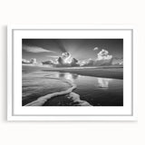 Framed wall art collection featuring a seascape design with a white mat, showcasing calming ocean tones and serene imagery, perfect for home decor.