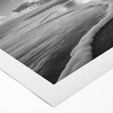 Serene seascape wall art on rolled canvas, showcasing vibrant blues and soft whites, evoking tranquility and elegance, perfect for coastal-themed decor.
