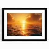 Framed wall art collection featuring a scenic seascape design with a black matting, showcasing vibrant colors and intricate details, perfect for home decor.