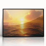 Framed acrylic wall art featuring a vibrant seascape design, showcasing serene ocean waves in shades of blue and green, perfect for coastal home decor.