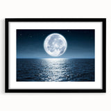 Black-framed wall art featuring a serene seascape design with a mat, showcasing calming ocean waves and soft colors, perfect for home decor.