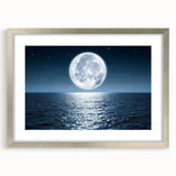 Framed wall art collection showcasing a serene seascape design with a silver mat and frame, perfect for enhancing home decor and adding a coastal touch.