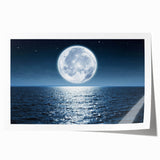 Rolled print of a serene seascape wall art design featuring soft blue and green hues, showcasing gentle waves and a tranquil sky, ready for framing.