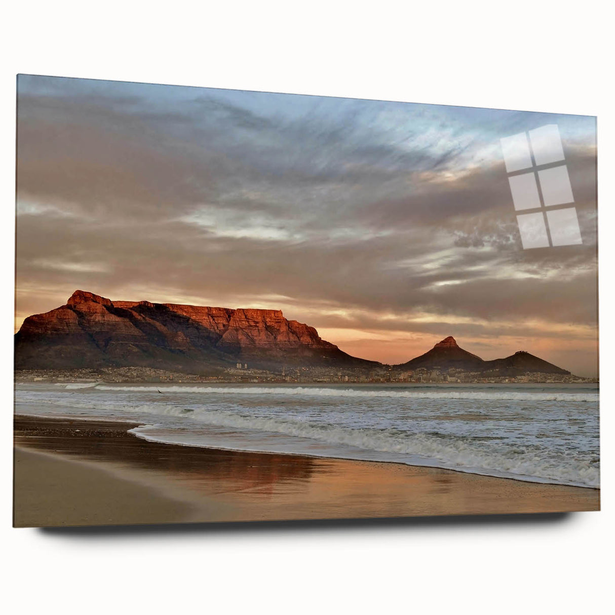 Abstract acrylic wall art collection featuring vibrant seascapes in a side view, elegantly displayed without pins, perfect for modern home decor.