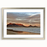 Framed wall art collection featuring a stunning seascape design with a silver mat, showcasing tranquil ocean waves and a serene sky, perfect for home decor.