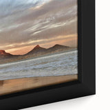 Close-up of a framed canvas artwork showcasing vibrant seascape colors and intricate textures, part of the Landscapes Seascapes collection, ideal for modern decor.