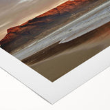 Vibrant rolled canvas artwork showcasing a serene seascape design with gentle waves and a pastel sunset, ideal for modern home decor and art enthusiasts.