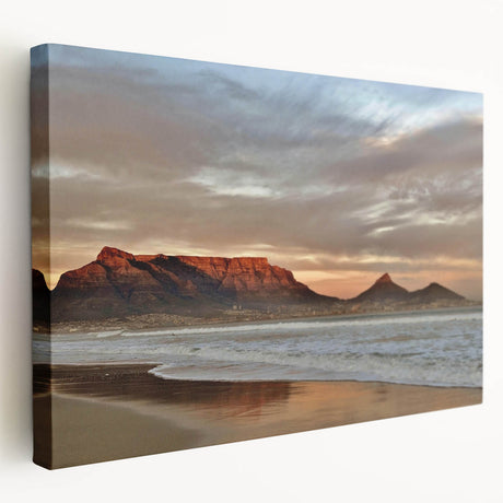Stretched canvas artwork showcasing a vibrant seascape design with calming blue and green hues, perfect for enhancing home decor and creating a serene atmosphere.