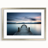 Framed silver wall art from the Landscapes & Seascapes Design 67 collection, showcasing a serene ocean view with calming blue tones and intricate detailing, ideal for home decor.