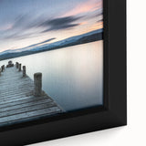 Framed canvas wall art showcasing a vibrant seascape design with rich colors and dynamic brush strokes, ideal for enhancing modern home decor.