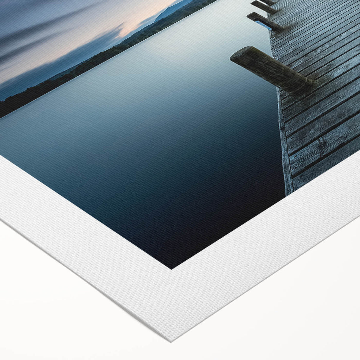 Rolled canvas artwork showcasing a serene seascape design, featuring vibrant blues and calming coastal hues, elegantly packaged in a protective cardboard tube.