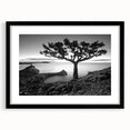 Framed wall art collection showcasing a serene seascape design with a black mat and frame, ideal for home decor and enhancing interior aesthetics.