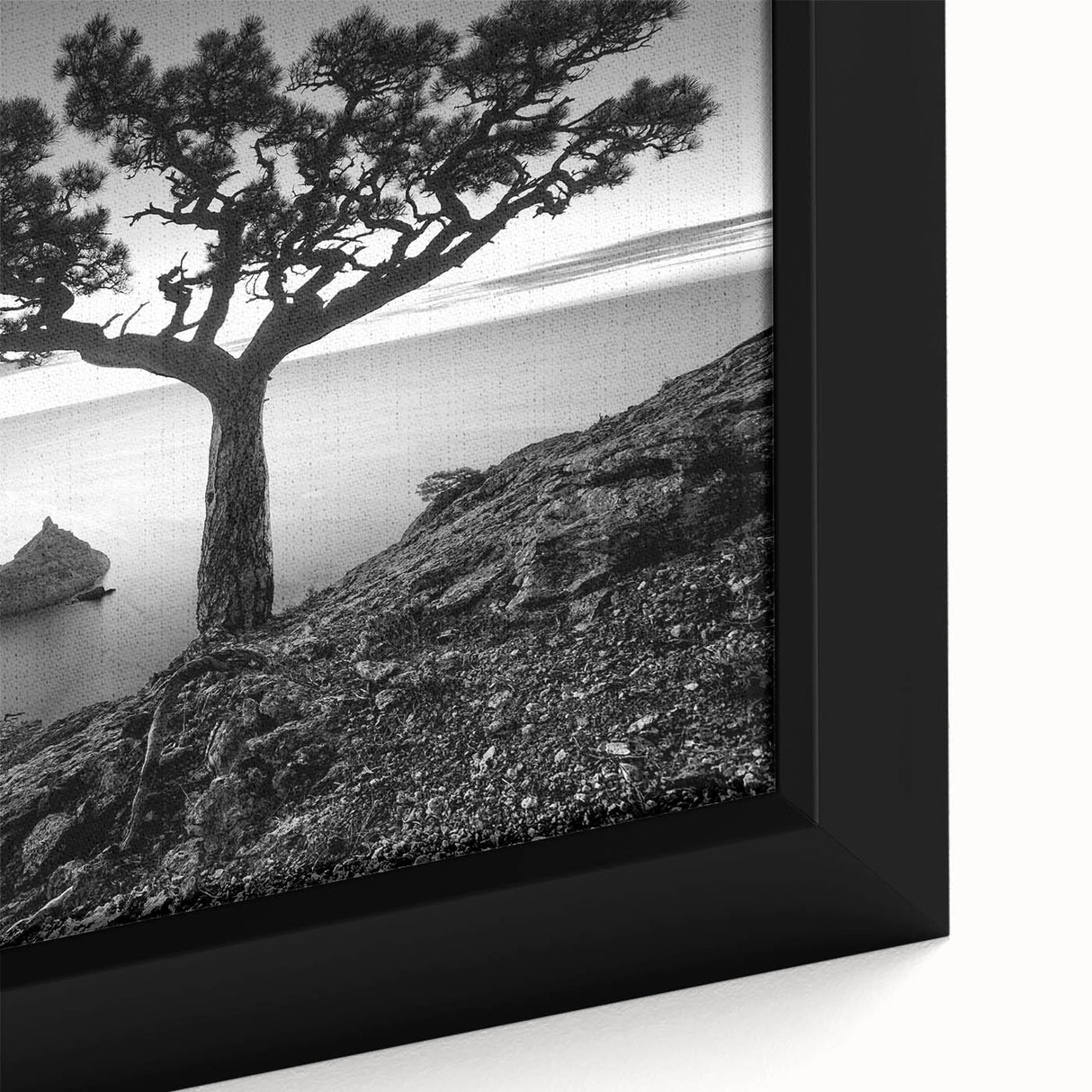 Framed canvas artwork showcasing a vibrant seascape design with intricate details and rich colors, perfect for enhancing home decor aesthetics.