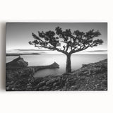 Stretched canvas wall art showcasing a vibrant seascape design with rich blues and greens, perfect for enhancing coastal-themed interiors. Ideal for home decor.