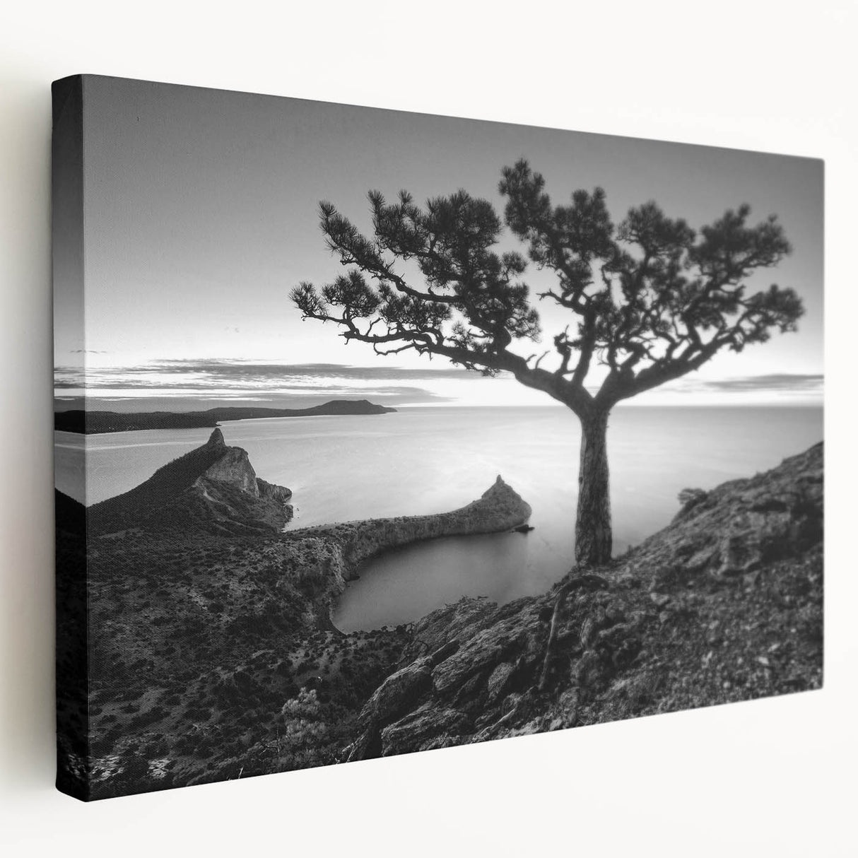 Stretched canvas wall art showcasing a vibrant seascape design, featuring shades of blue and green with a textured finish, perfect for coastal home decor.