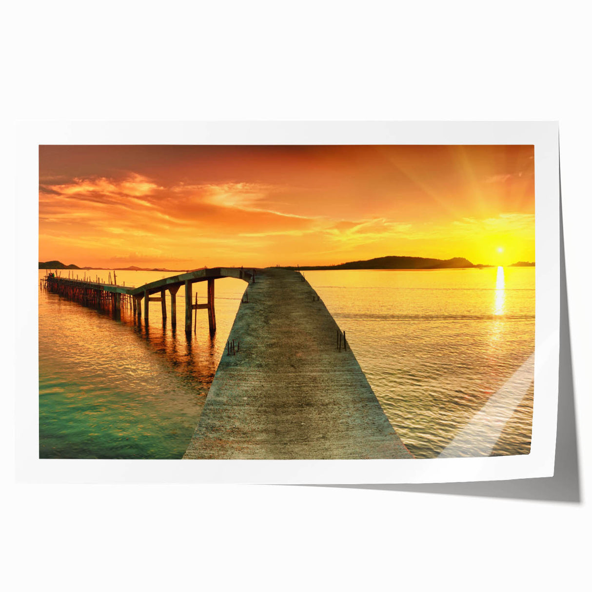 Rolled print of a serene seascape featuring calming blues and soft white waves, perfect for coastal-themed decor, packaged securely in a protective tube.