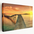 Stretched canvas wall art showcasing a serene seascape design with vibrant blues and greens, perfect for enhancing coastal-themed interiors and creating a calming atmosphere. This artwork captures the tranquil essence of ocean waves, making it an ideal addition to living rooms or beach houses.