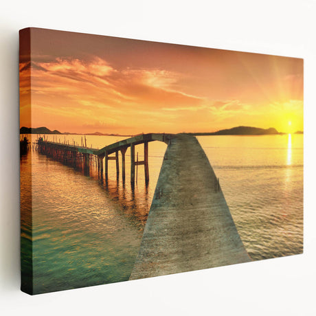 Stretched canvas wall art showcasing a serene seascape design with vibrant blues and greens, perfect for enhancing coastal-themed interiors and creating a calming atmosphere. This artwork captures the tranquil essence of ocean waves, making it an ideal addition to living rooms or beach houses.