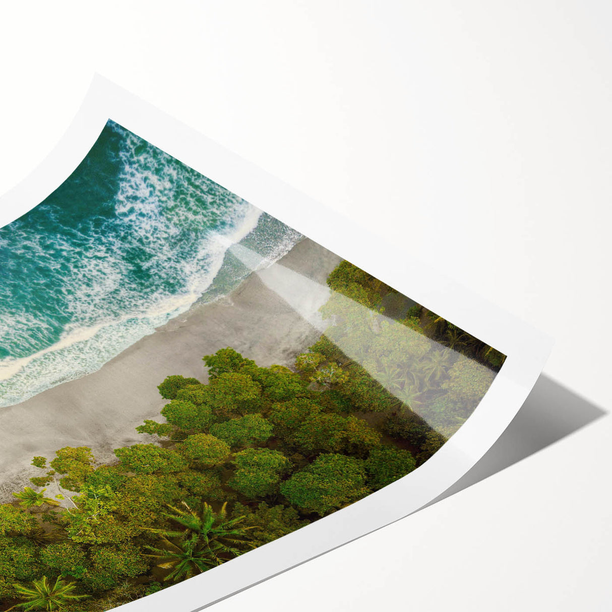 Stunning rolled print of a tranquil seascape design, showcasing vibrant colors and serene ocean waves, perfect for home decor and wall art collection.