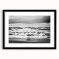 Black-framed wall art collection showcasing stunning seascapes with a white mat, perfect for home décor. Ideal for coastal-themed interiors or beach lovers.