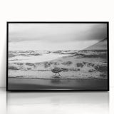 Framed wall art collection featuring vibrant seascape designs with acrylic finish, set in a sleek black frame, perfect for coastal-themed decor.