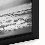 Framed canvas wall art showcasing a vibrant seascape design, featuring hues of blue and green with intricate details, perfect for coastal-themed decor.