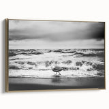 Framed canvas wall art collection showcasing seascapes and landscapes in vibrant colors, featuring a stylish gold frame, ideal for modern home decor.