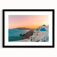 Black framed wall art showcasing a stunning seascape design with a mat, perfect for home decor. This elegant piece enhances interior aesthetics with its serene ocean view.