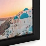 Framed canvas wall art featuring a vibrant seascape design, showcasing calming blues and greens, perfect for enhancing home decor with a coastal aesthetic.