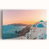 Stretched canvas wall art collection showcasing a vibrant seascape design with calming blue and green hues, perfect for enhancing coastal-themed interiors.