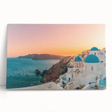 Stretched canvas wall art showcasing a serene seascape design with soft blues and sandy tones, perfect for coastal-themed decor. Ideal for enhancing living spaces.