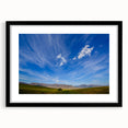 Black-framed wall art showcasing a stunning landscapes and skyscapes design with a white mat, perfect for modern home decor and interior styling.